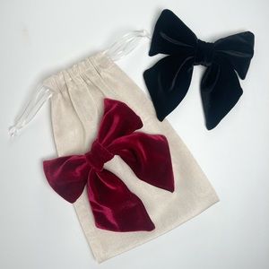 Soft velvet hair bows